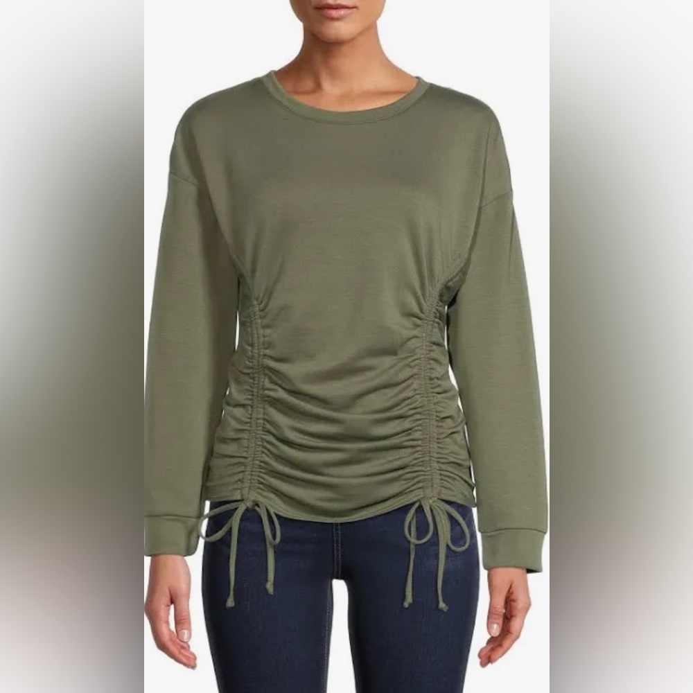 Long sleeved shirt, ruched at the bottom